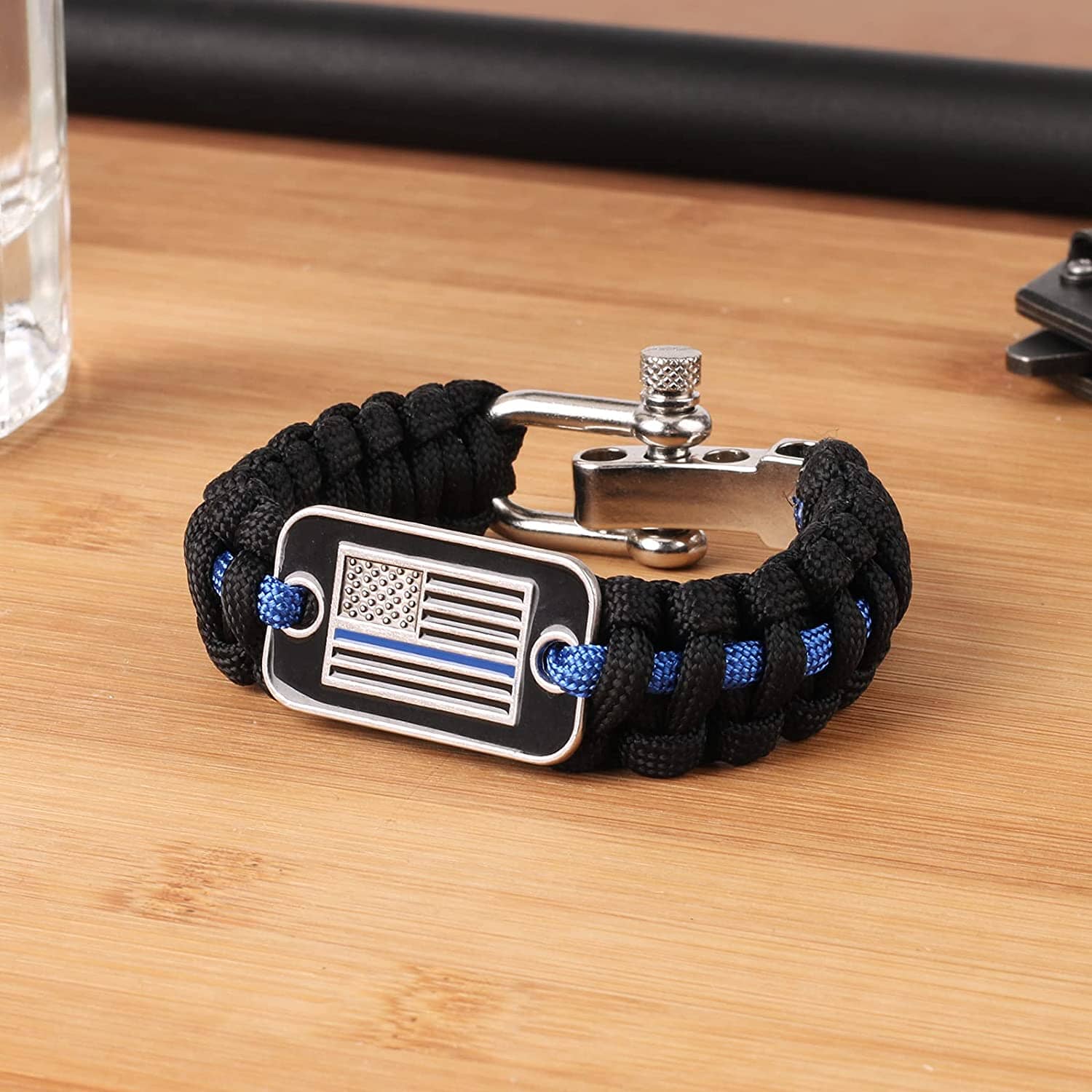 Thin Blue Line Paracord Tactical Bracelet More Blue Life Apparel 
