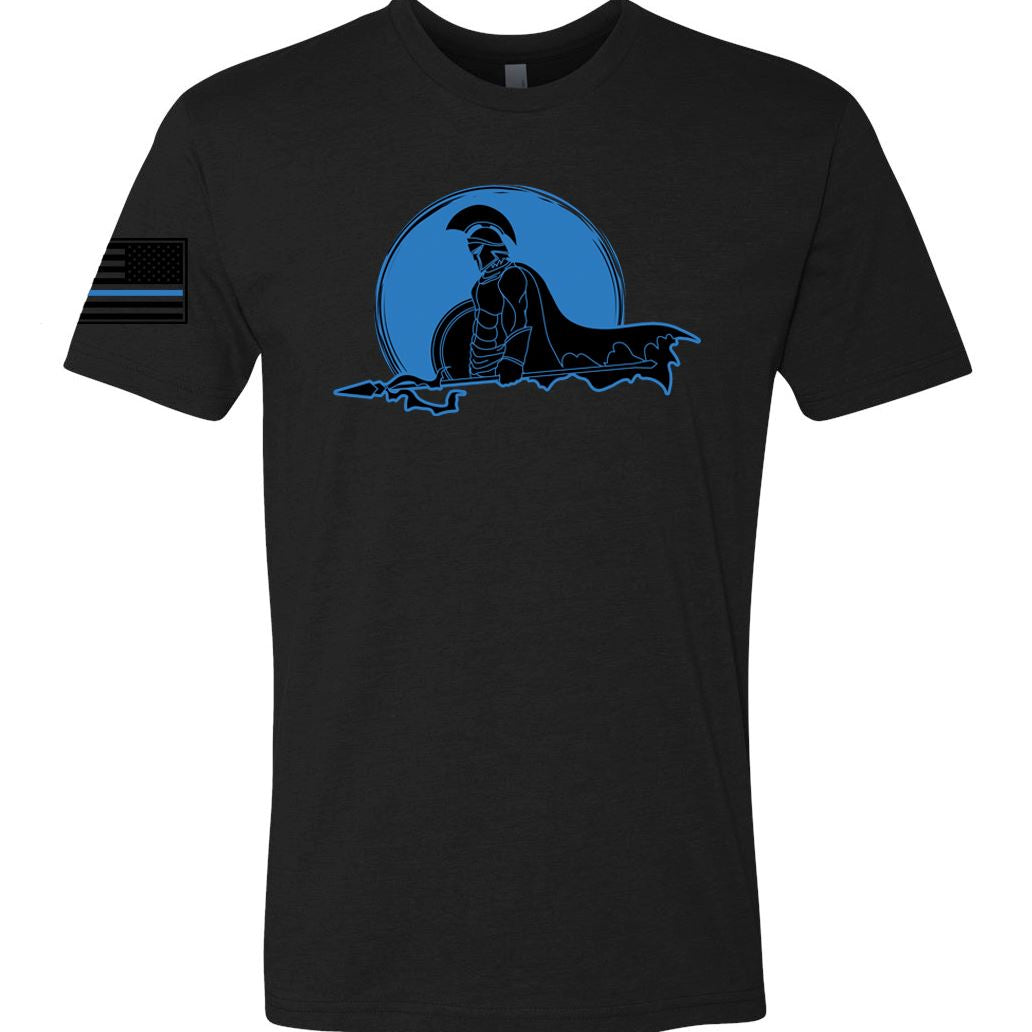 Thin Blue Line Warrior - T-Shirt - Black T-Shirts Blue Life Apparel 