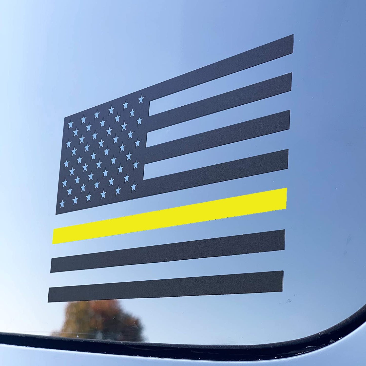 Thin Gold Line Flag Decal Sticker More Blue Life Apparel 