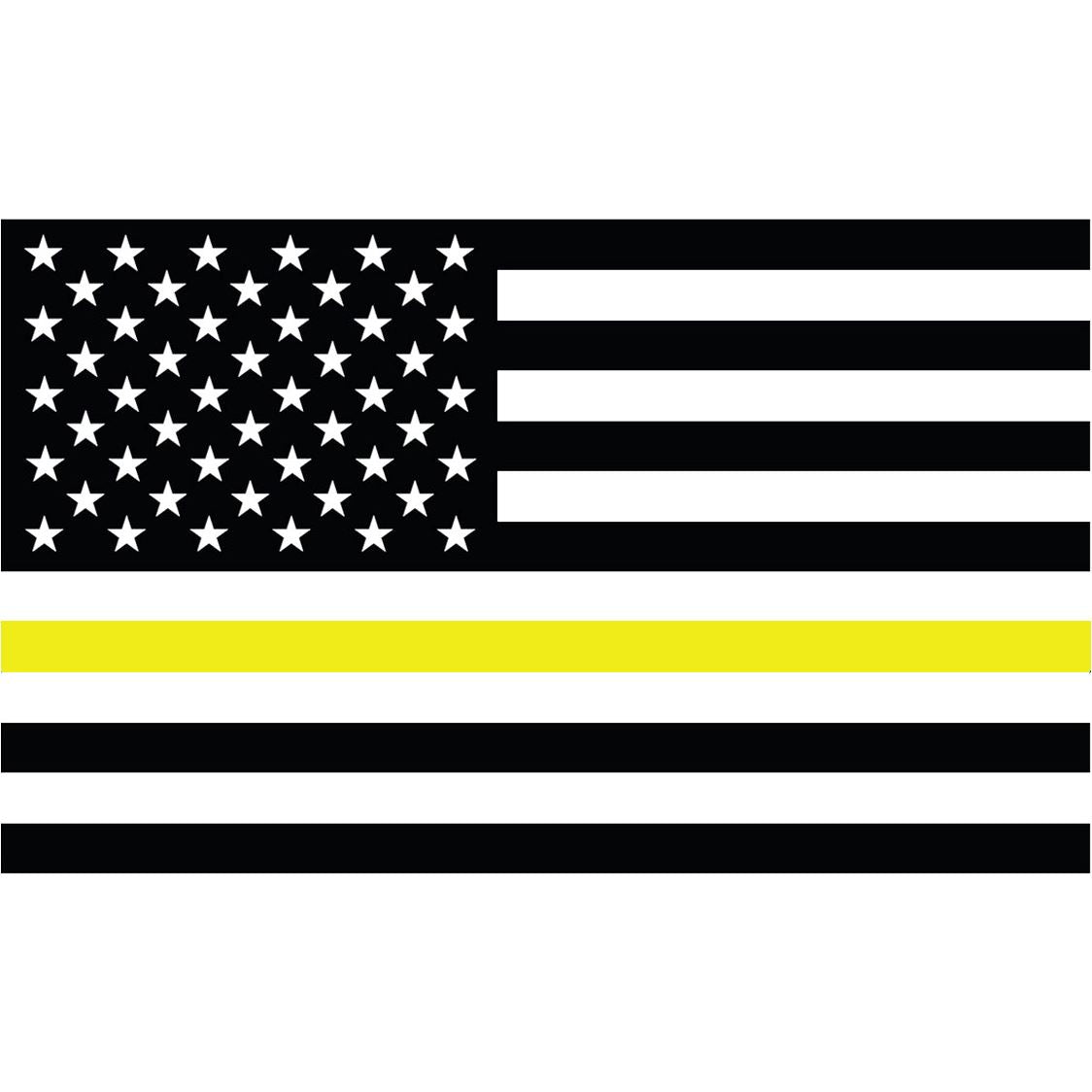 Thin Gold Line Flag Decal Sticker More Blue Life Apparel 