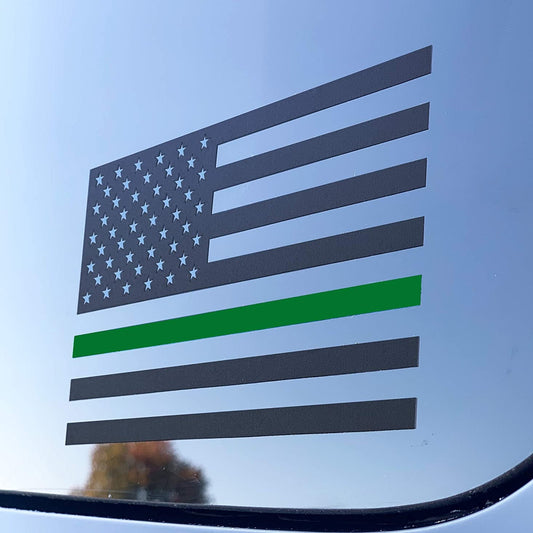 Thin Green Line Flag Decal Sticker More Blue Life Apparel 