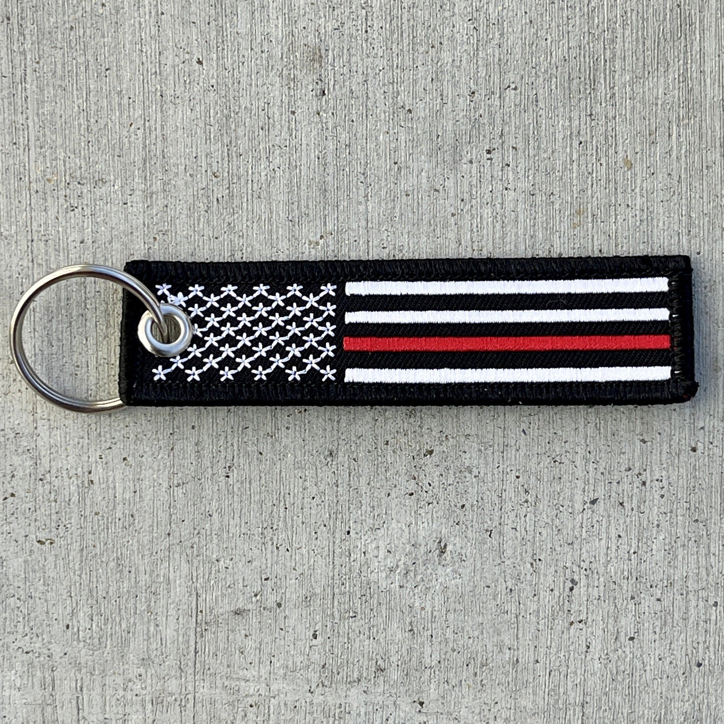 Thin Red Line Embroider Flag Keychain More Blue Life Apparel 