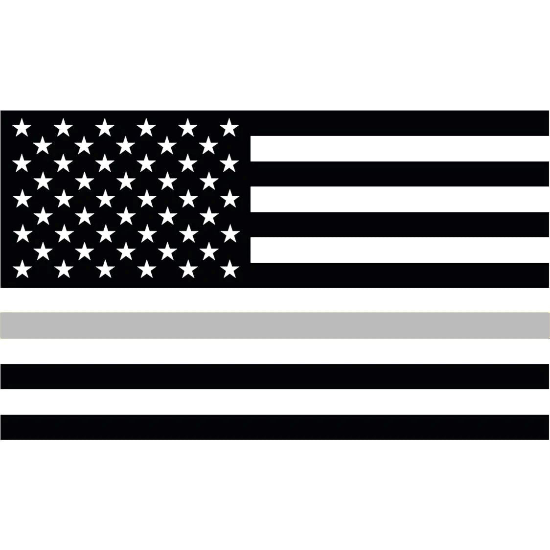 Thin Silver Line Flag Decal Sticker - Corrections Officer More Blue Life Apparel 