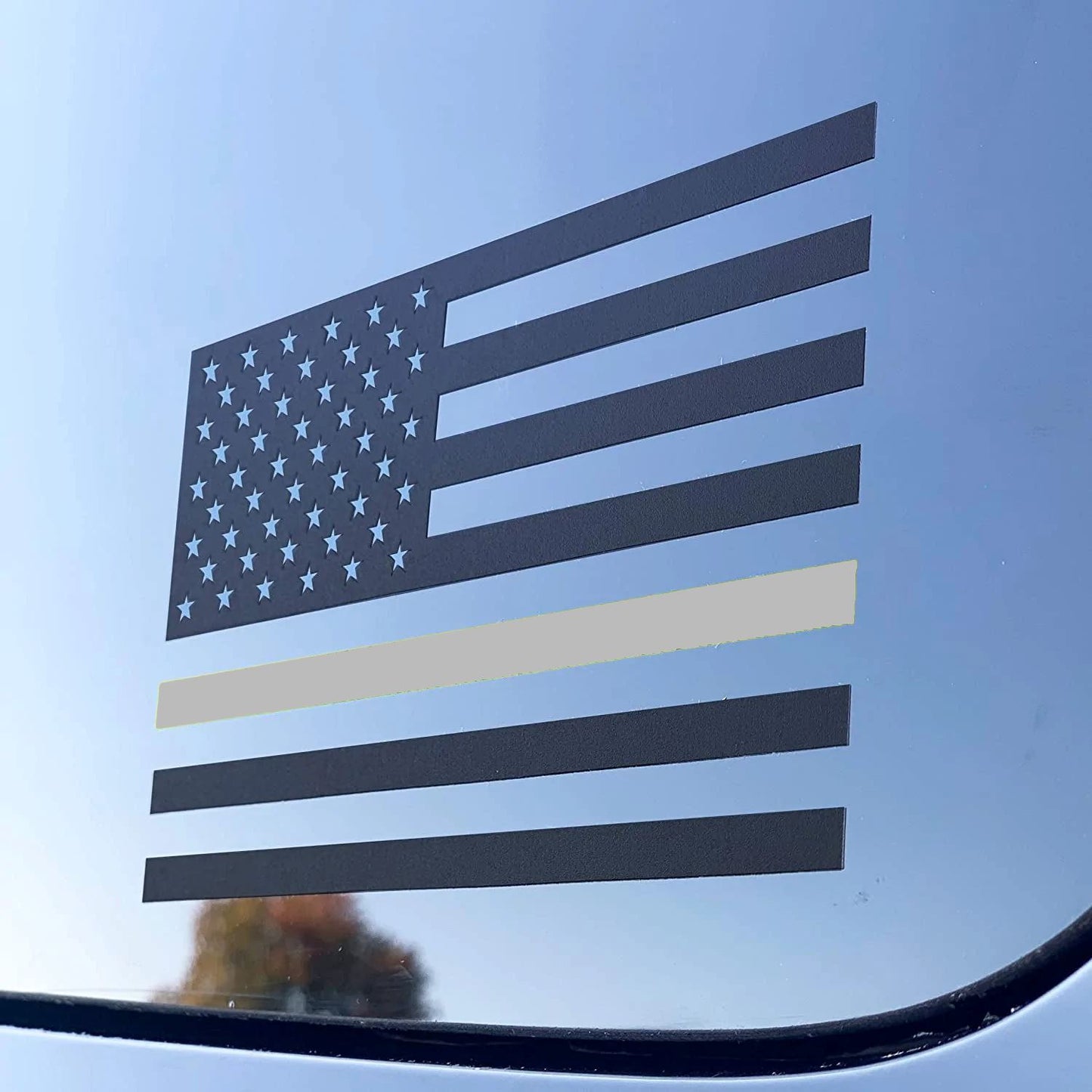 Thin Silver Line Flag Decal Sticker - Corrections Officer More Blue Life Apparel 